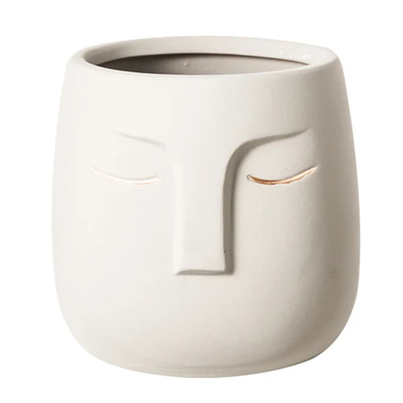 Ceramic Vase Creative Ceramic Face Living Room Desktop Flower Arrangement Vase Office Desktop Decoration Vase Decoration
