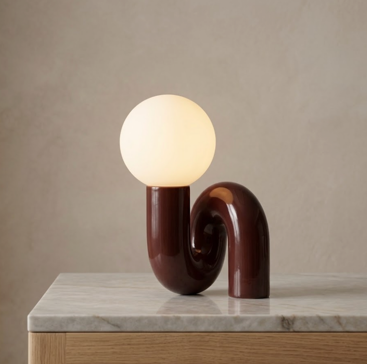 Modern Spiral Bedside Table Lamp - Quirky Whimsical Desk Lamp