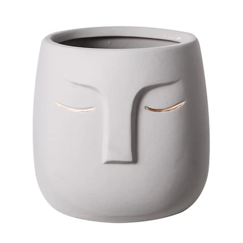 Ceramic Vase Creative Ceramic Face Living Room Desktop Flower Arrangement Vase Office Desktop Decoration Vase Decoration