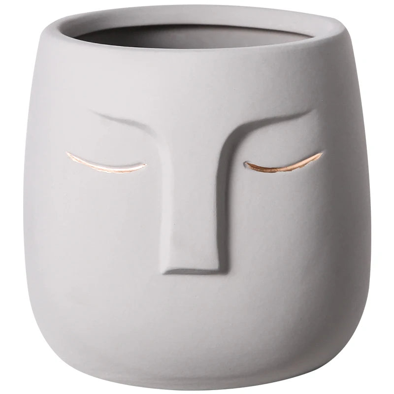 Ceramic Vase Creative Ceramic Face Living Room Desktop Flower Arrangement Vase Office Desktop Decoration Vase Decoration